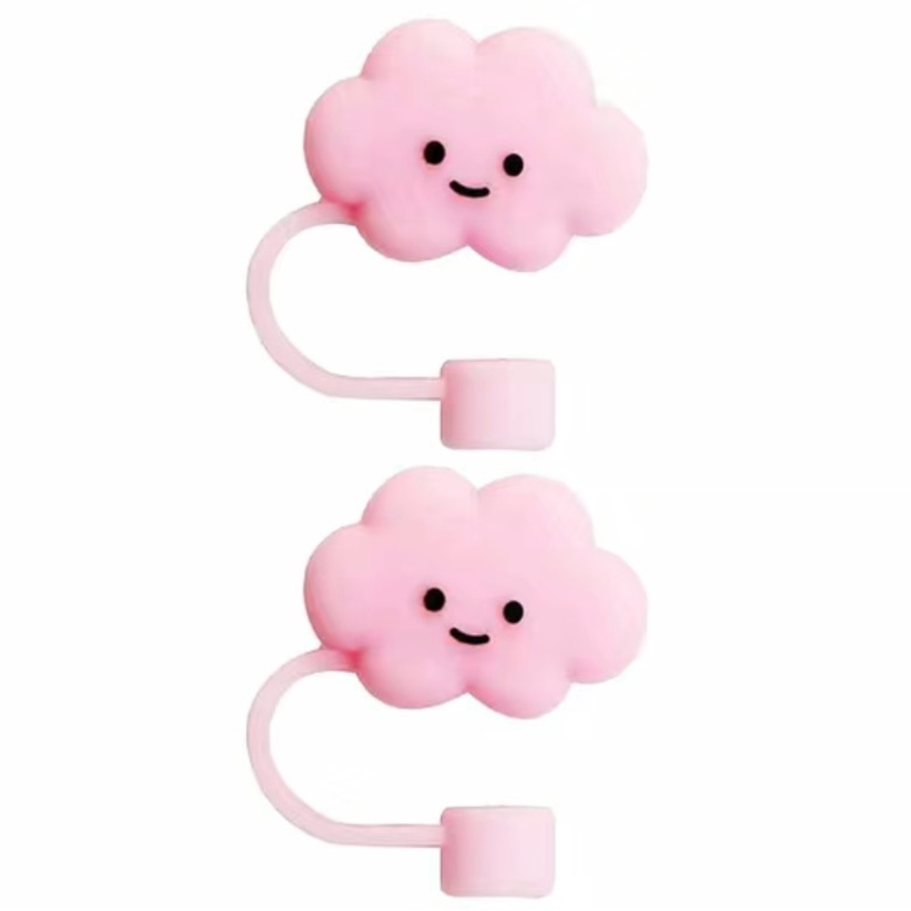 โ Reusable Silicone Cloud Straw Topper Covers - Set of 5 - Picture 5 of 8